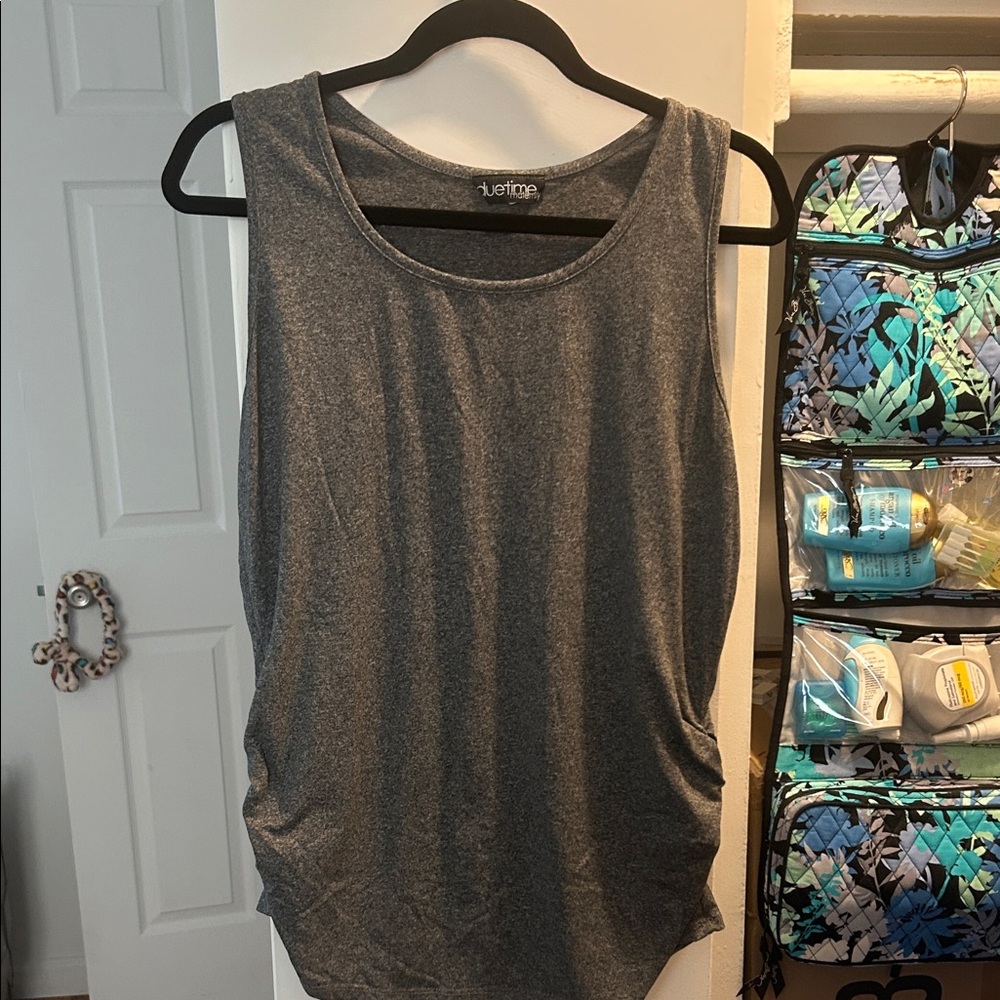 Racerback Charcoal Sleeveless Maternity Tank Top